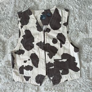 Vintage Cow Print Vest